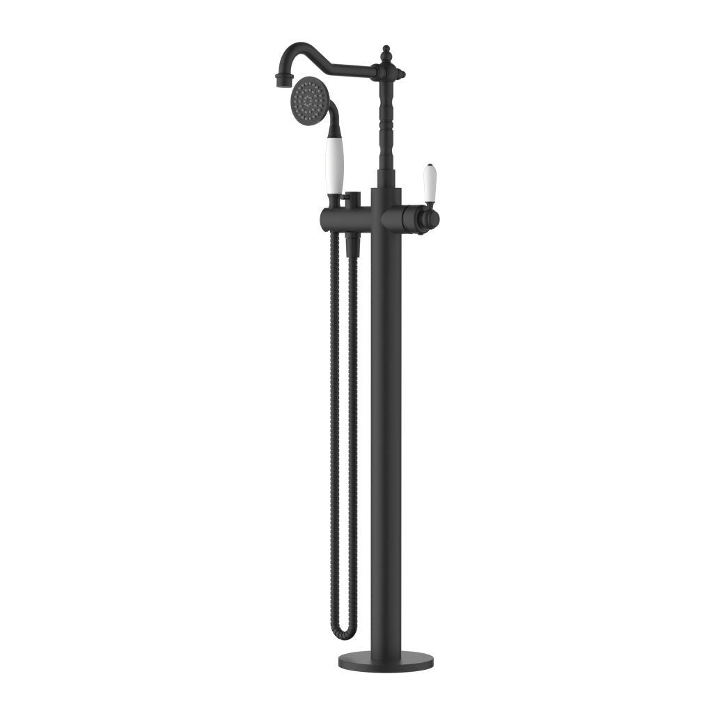 Modern National Bordeaux Freestanding Bath Mixer with Hand Shower
