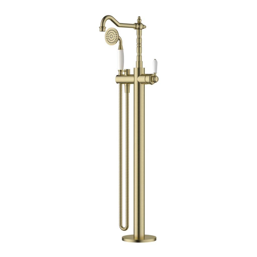 Modern National Bordeaux Freestanding Bath Mixer with Hand Shower