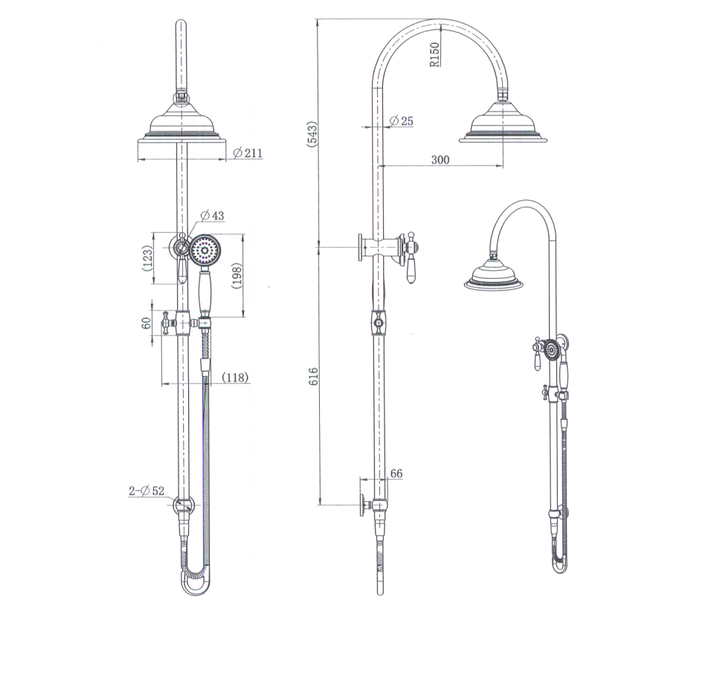 Modern National Bordeaux Shower Column Set