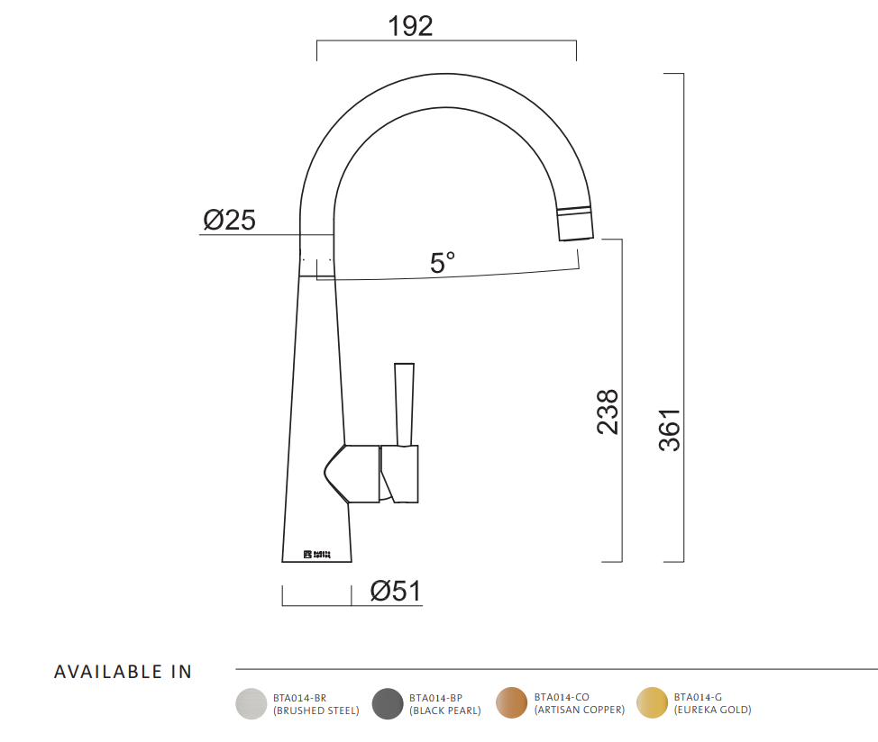Gareth Ashton 304 Gooseneck Bar Sink Mixer