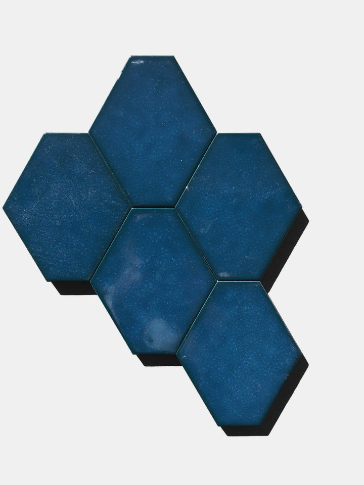 Benzene Electric Blue Hexagon