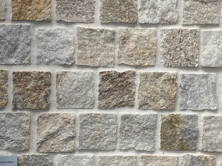 Bronte Quartz Cobble Offset Pattern Natural