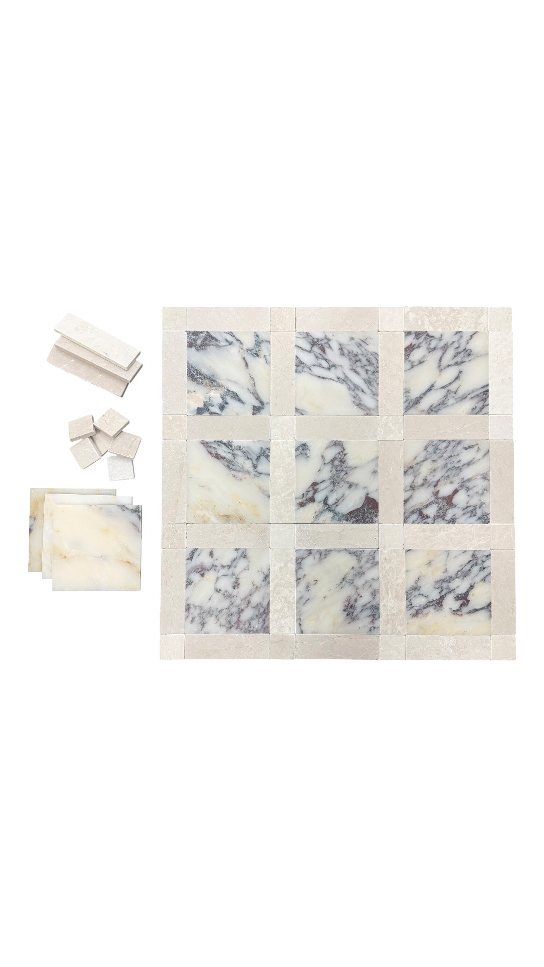 Natural Stone Calacatta Viola Square Tumbled 150x150mm