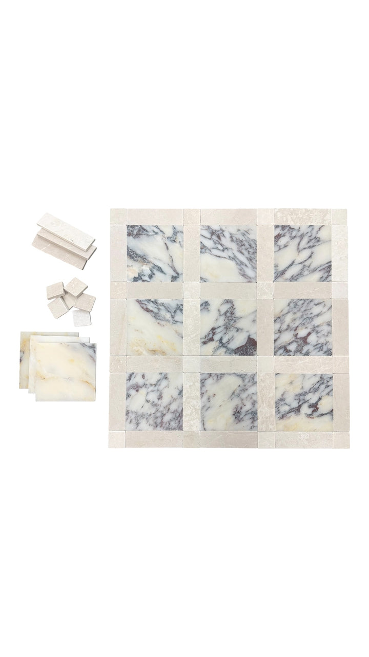 Natural Stone Calacatta Viola Square Tumbled 150x150mm