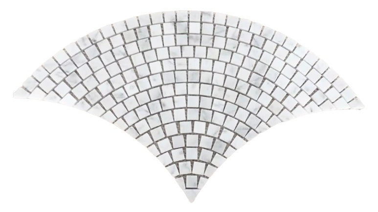 Natural Carrara Fan Honed Mosaic