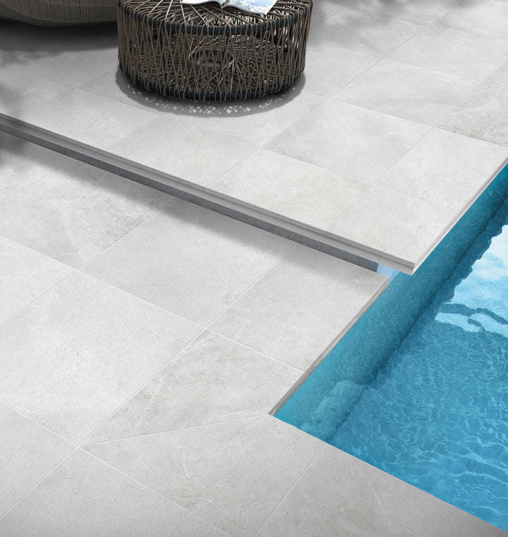 Chiswick Collection White Stone Look Porcelain Tile