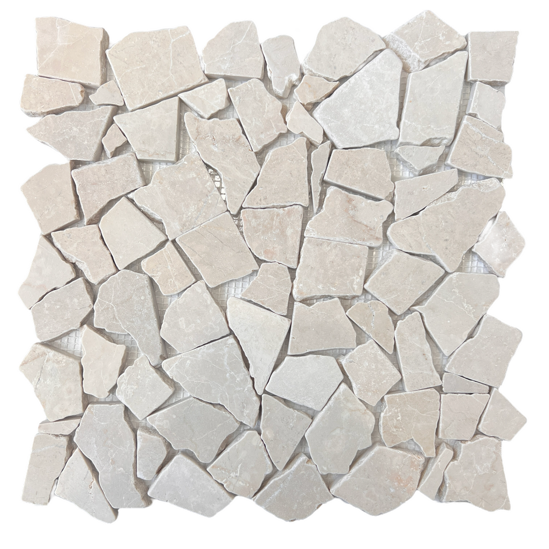 Crazy Botticino Tumbled Mosaic