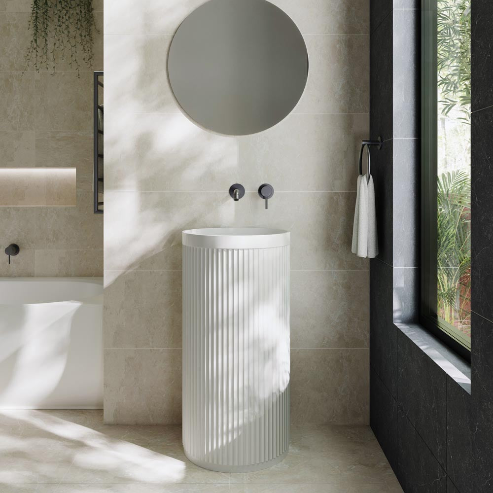 Fienza Minka Solid Surface Freestanding Basin Matte White