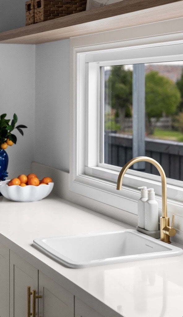 Turner Hastings Cuisine 46 x 46 Inset / Undermount Fine Fireclay Gloss White Sink