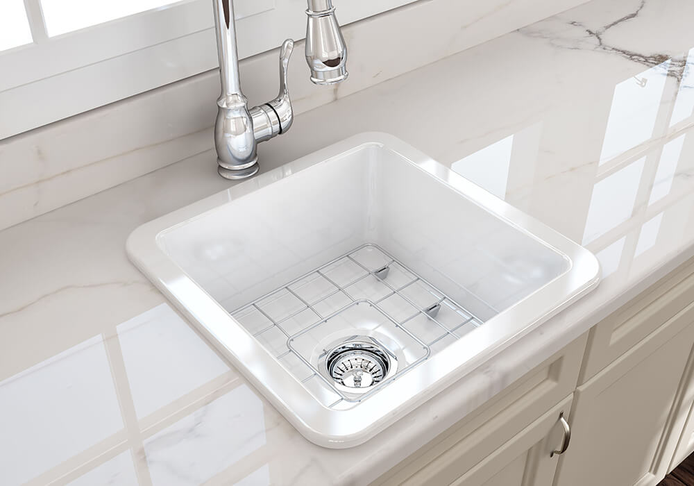 Turner Hastings Cuisine 46 x 46 Inset / Undermount Fine Fireclay Gloss White Sink