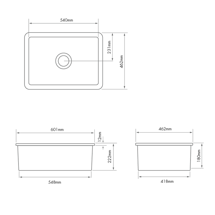 Turner Hastings Cuisine 60 x 46 Inset / Undermount Fine Fireclay Matte White Sink
