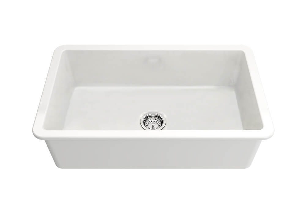 Turner Hastings Cuisine 81 x 48 Inset / Undermount Fine Fireclay Matte White Sink
