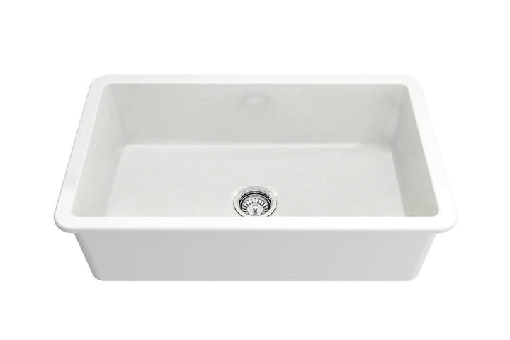 Turner Hastings Cuisine 81 x 48 Inset / Undermount Fine Fireclay Matte White Sink