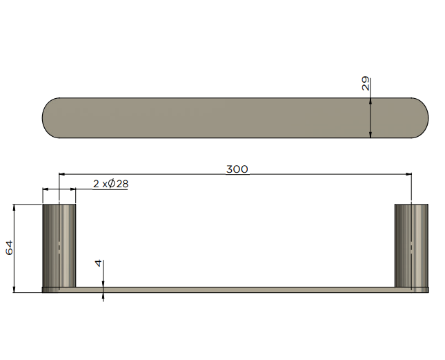 Meir Curvaé Guest Towel Rail 300mm