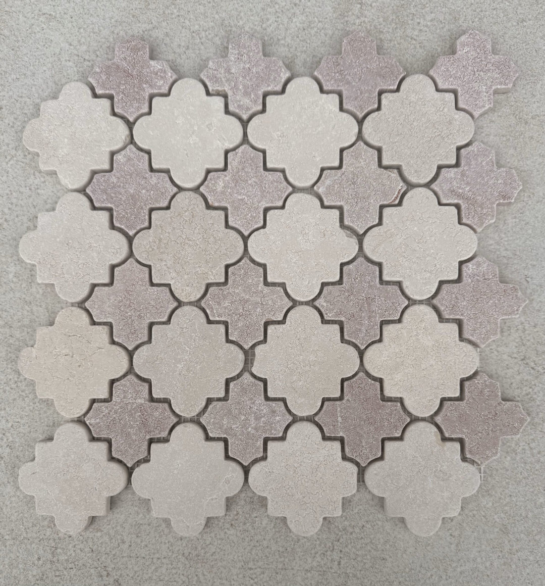 Cairo Crema Marfil and Rosso Crema Tumbled Mosaic