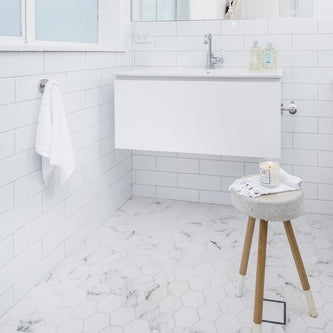 Calacatta Gold Marble Honed Hexagon Mosaic