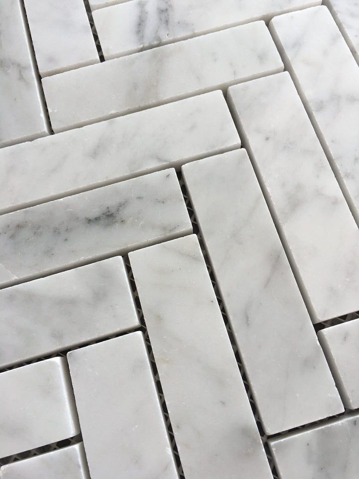 Carrara Herringbone Mosaic
