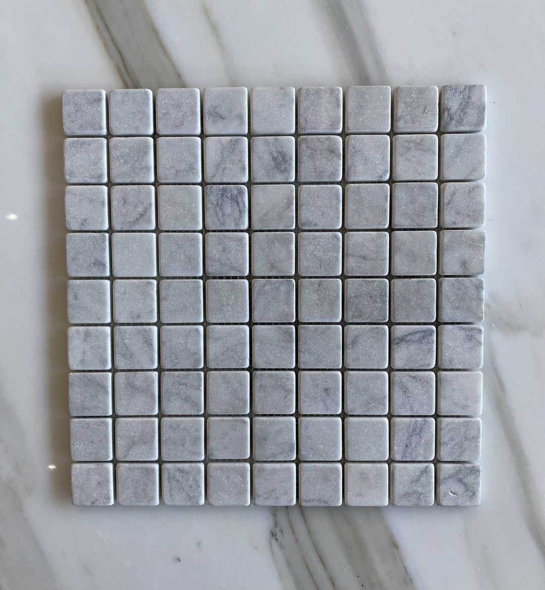 Carrara Square Tumbled Mosaic