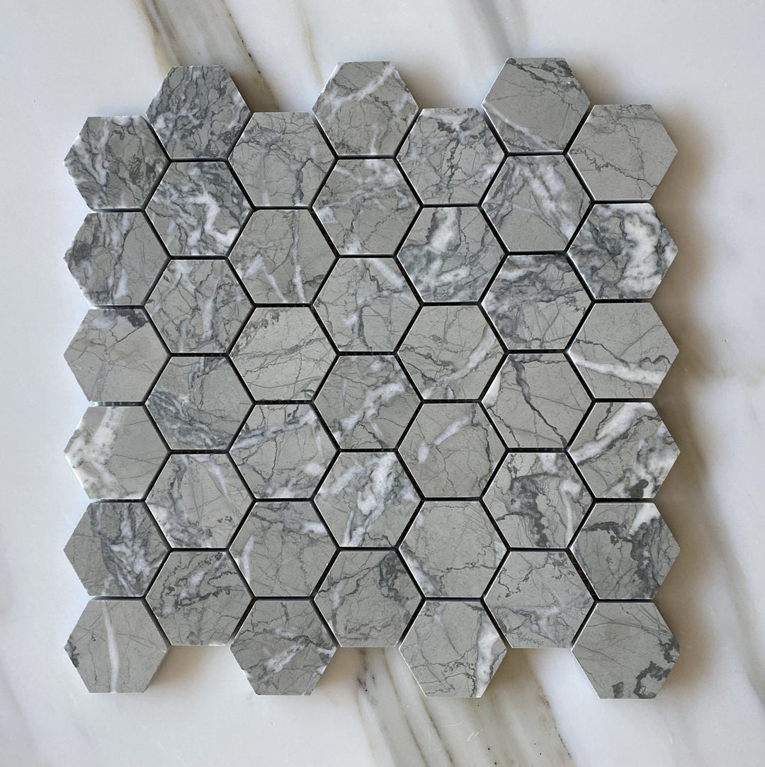 Castlevetrano Honed Hexagon Mosaic