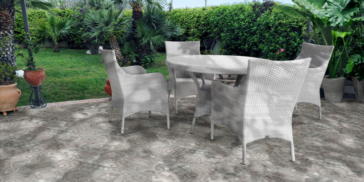 Spanish Cement Look Hexagon Porcelain Tile 150x173mm