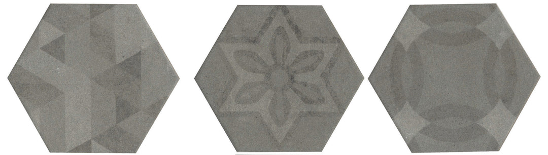Spanish Cement Look Hexagon Porcelain Tile 150x173mm