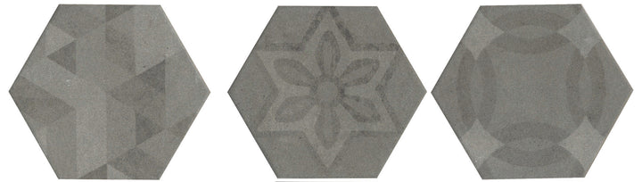 Spanish Cement Look Hexagon Porcelain Tile 150x173mm