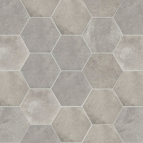 Spanish Cement Look Hexagon Porcelain Tile 150x173mm