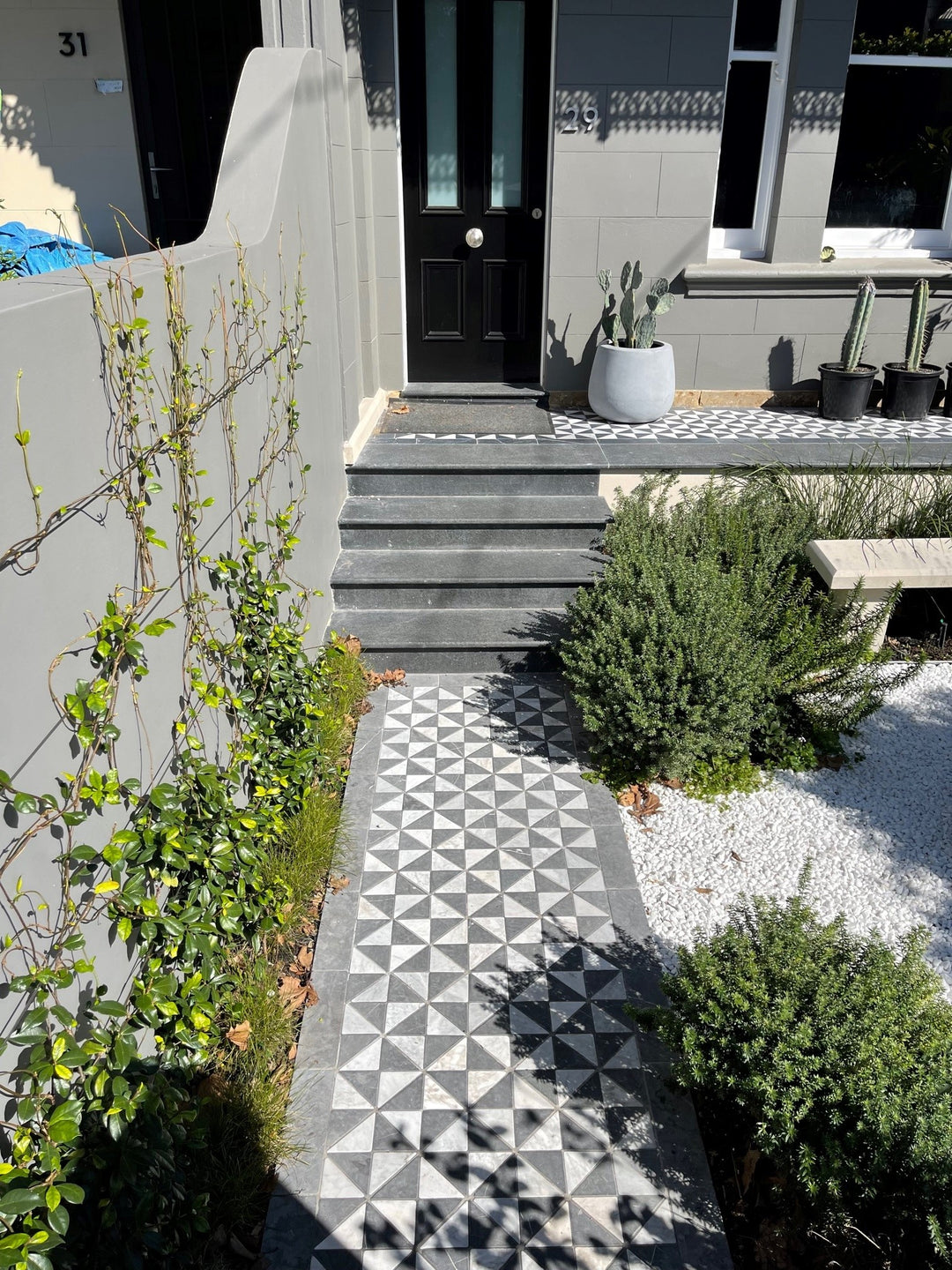 Checkers Triangles Tumbled Mosaic