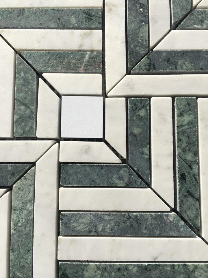 Chicago Indian Green with Carrara Mosaic