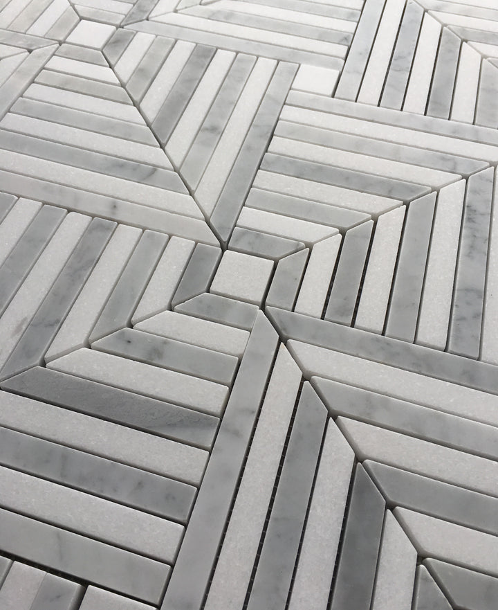 Chicago Carrara with Thassos Honed Mosaic