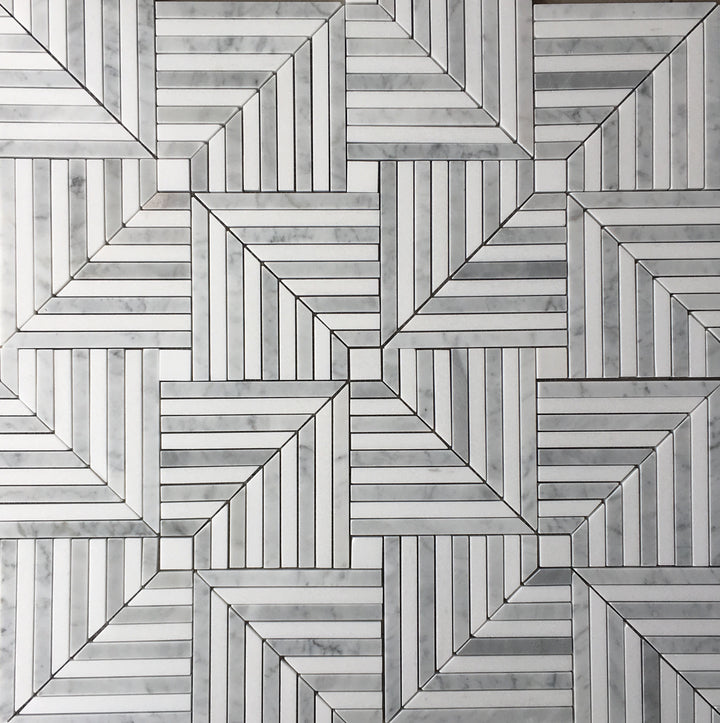 Chicago Carrara with Thassos Honed Mosaic