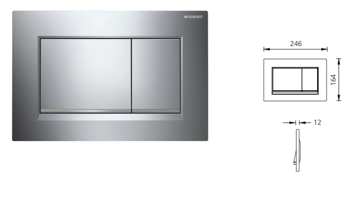 Geberit Concealed Cistern Flush Plate with Square Buttons