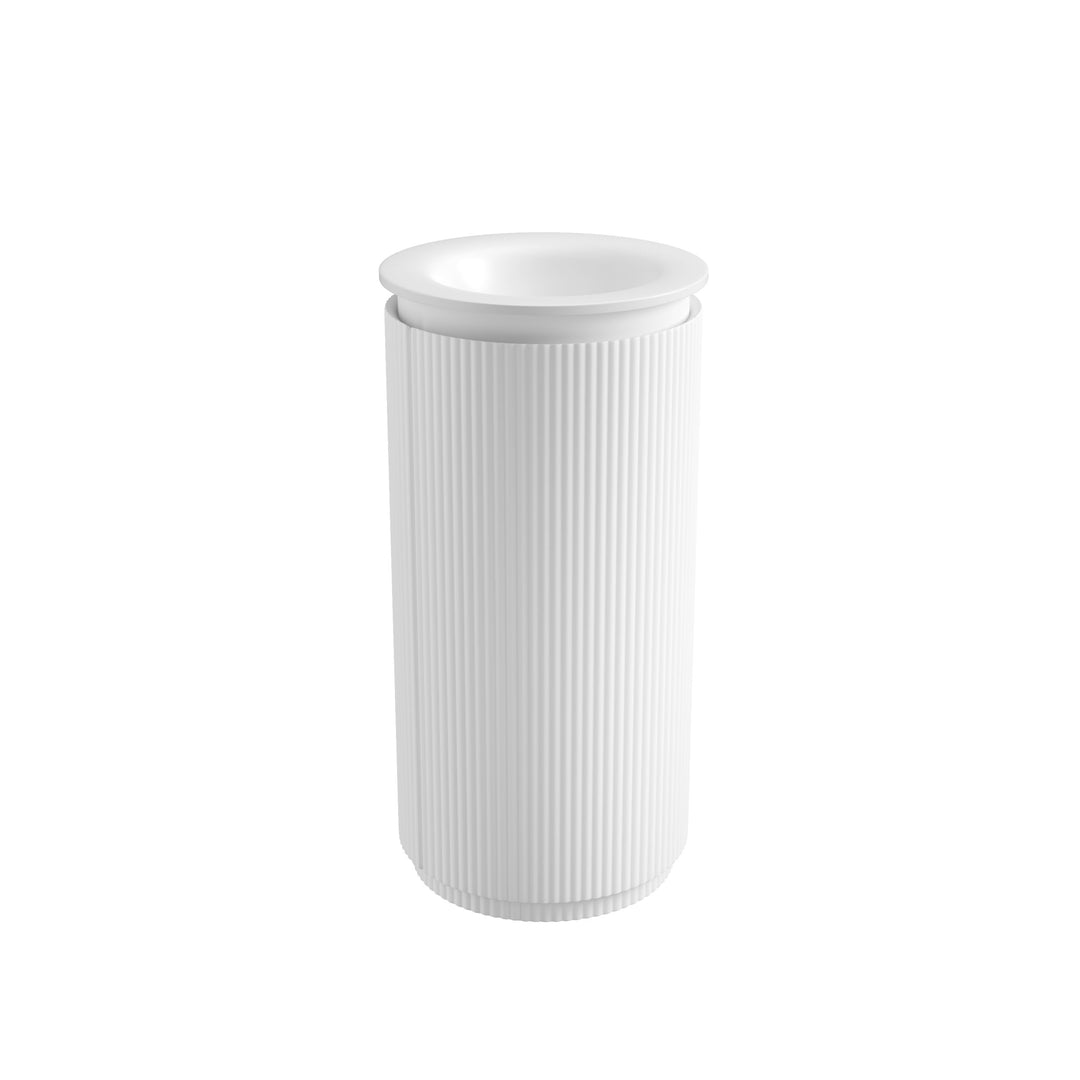 Aulic Civaro Floor Standing Matte White Pillar Cabinet