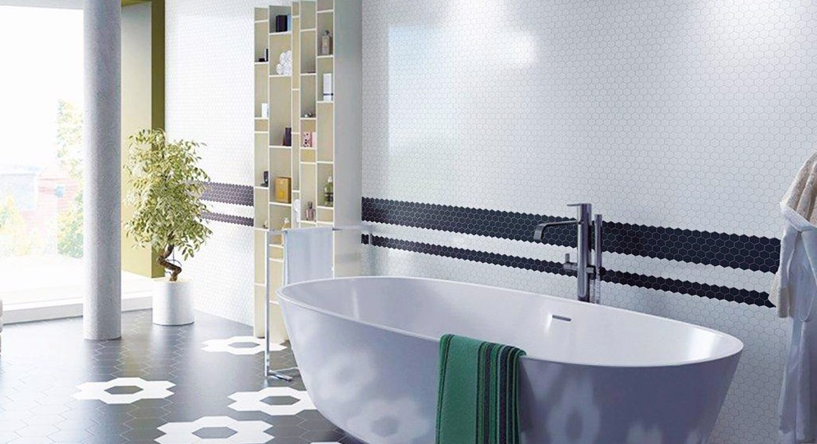 Cottage Porcelain Mosaic Hexagon 51×59mm