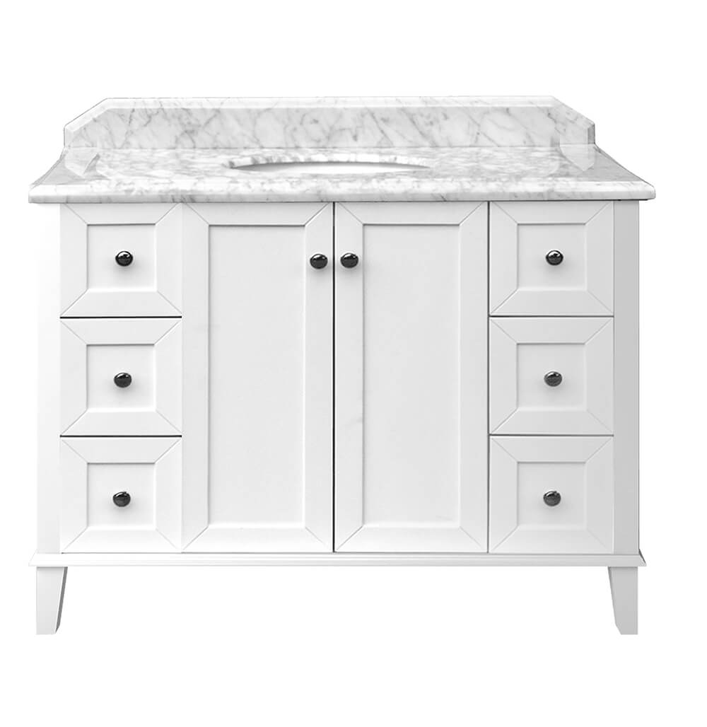 Turner Hastings Coventry 120 x 55 Single Bowl Satin White Vanity with Real Marble Top & Ceramic Undercounter Basin