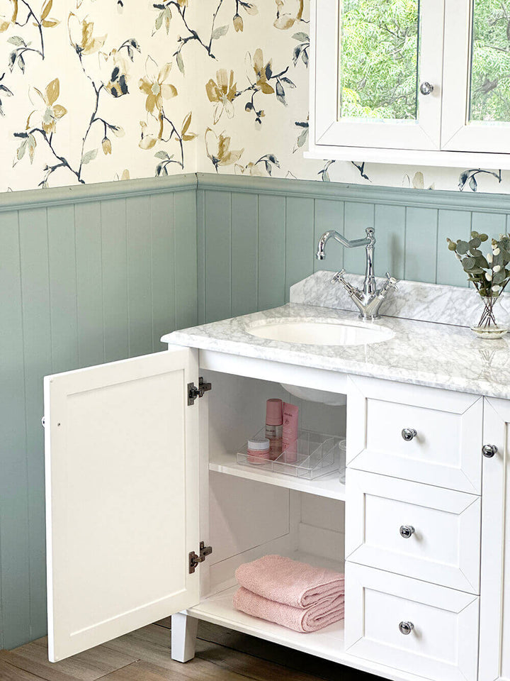 Turner Hastings Coventry 150 x 56 Double Bowl Satin White Vanity with Real Marble Top & Ceramic Undercounter Basins
