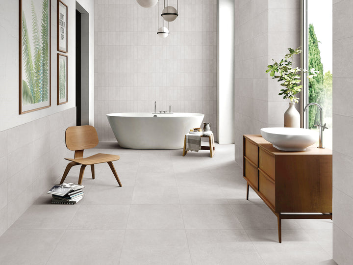 Crete Series Bianco White Indoor/Outdoor Matt Porcelain Tile