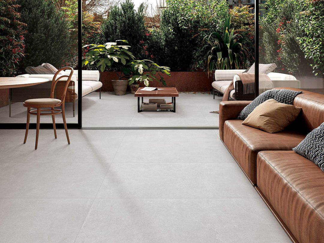Crete Series Bianco White Indoor/Outdoor Matt Porcelain Tile