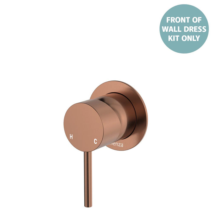 Fienza Kaya Wall Mixer Dress Kit, Small Round Plates, Brushed Copper