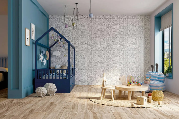 Dog Squad Deco White Matt Tiles 250x250mm