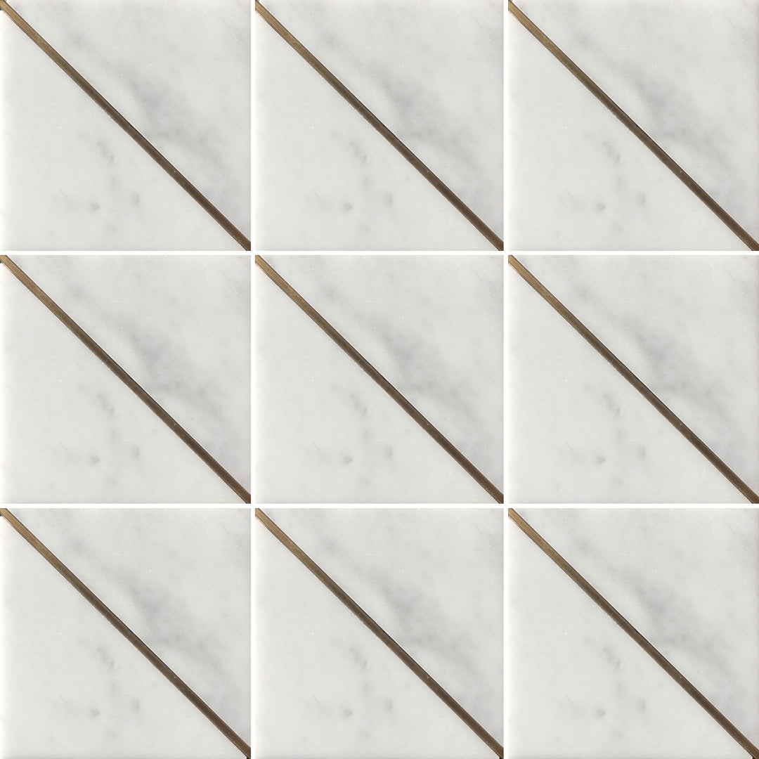Infinity Carrara Brass Single Line Square