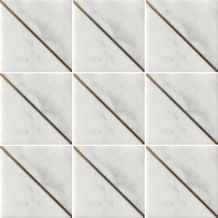 Infinity Carrara Brass Single Line Square