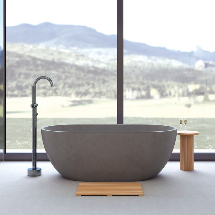 Fienza Jada Concrete Freestanding Bath Warm Grey