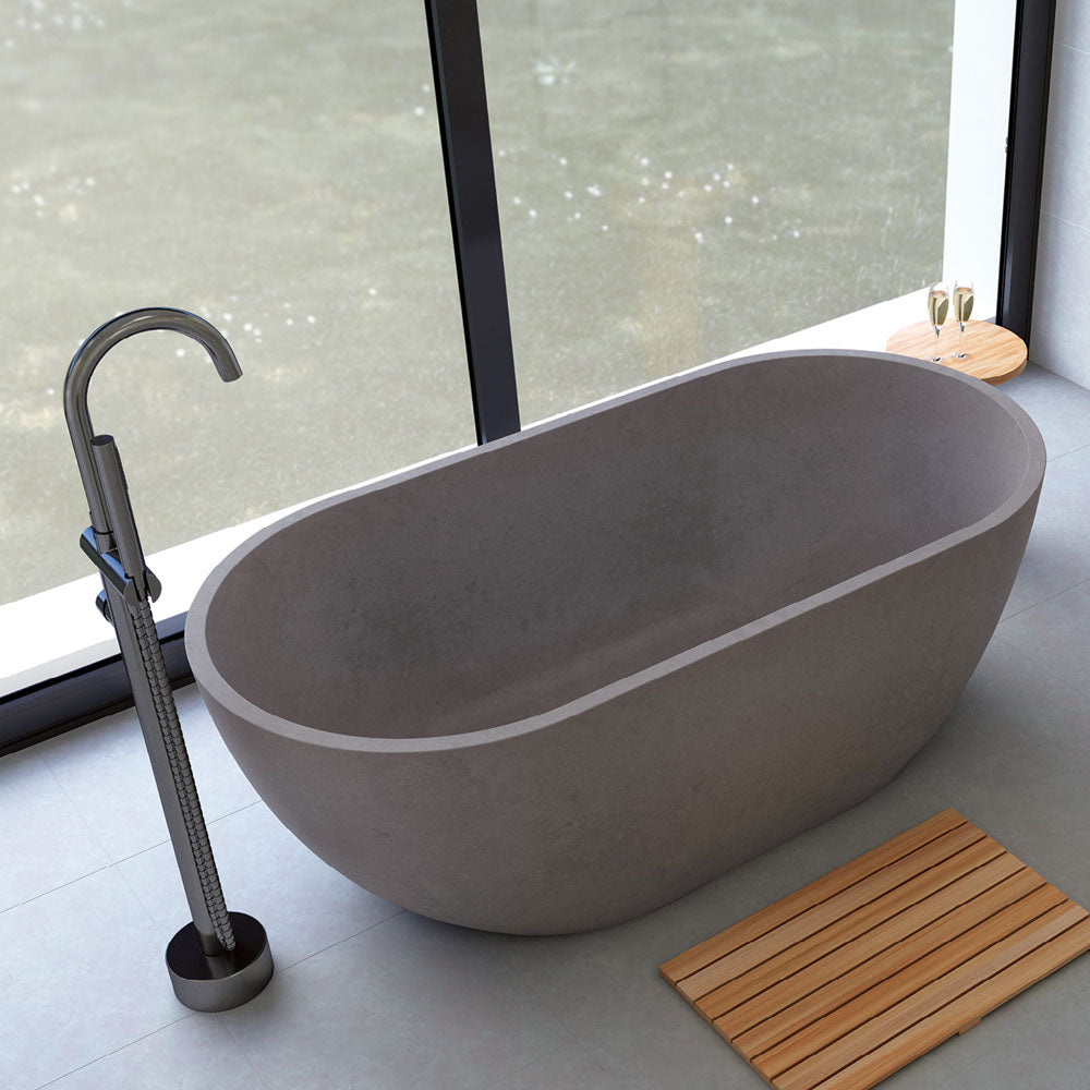 Fienza Jada Concrete Freestanding Bath Warm Grey