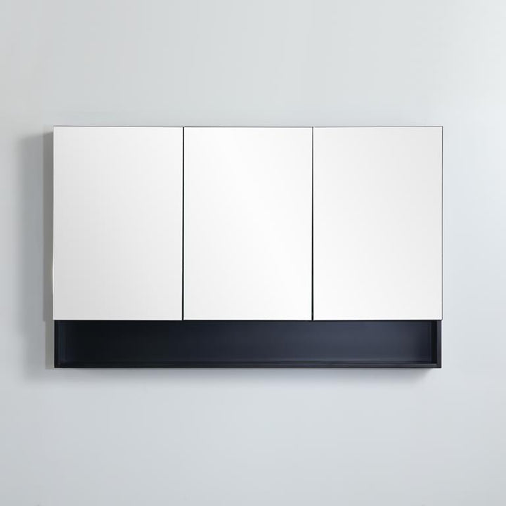 Ceto Fremantle Shaving Cabinet Matte Black White 1200mm