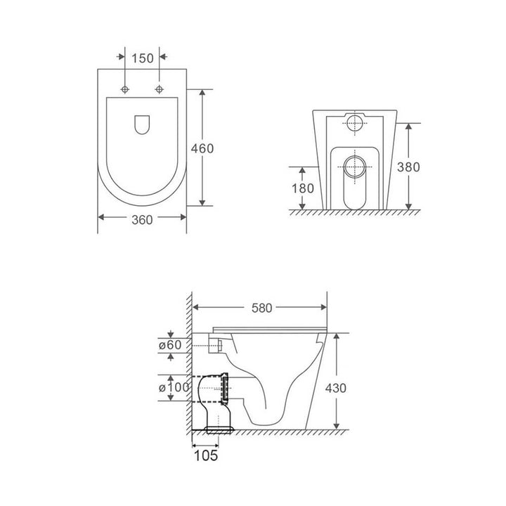 Turner Hastings Package - Fino WhisperFlush Gloss White Floor Mounted Pan & Thick Seat + Geberit In-wall Cistern + Flush Plate
