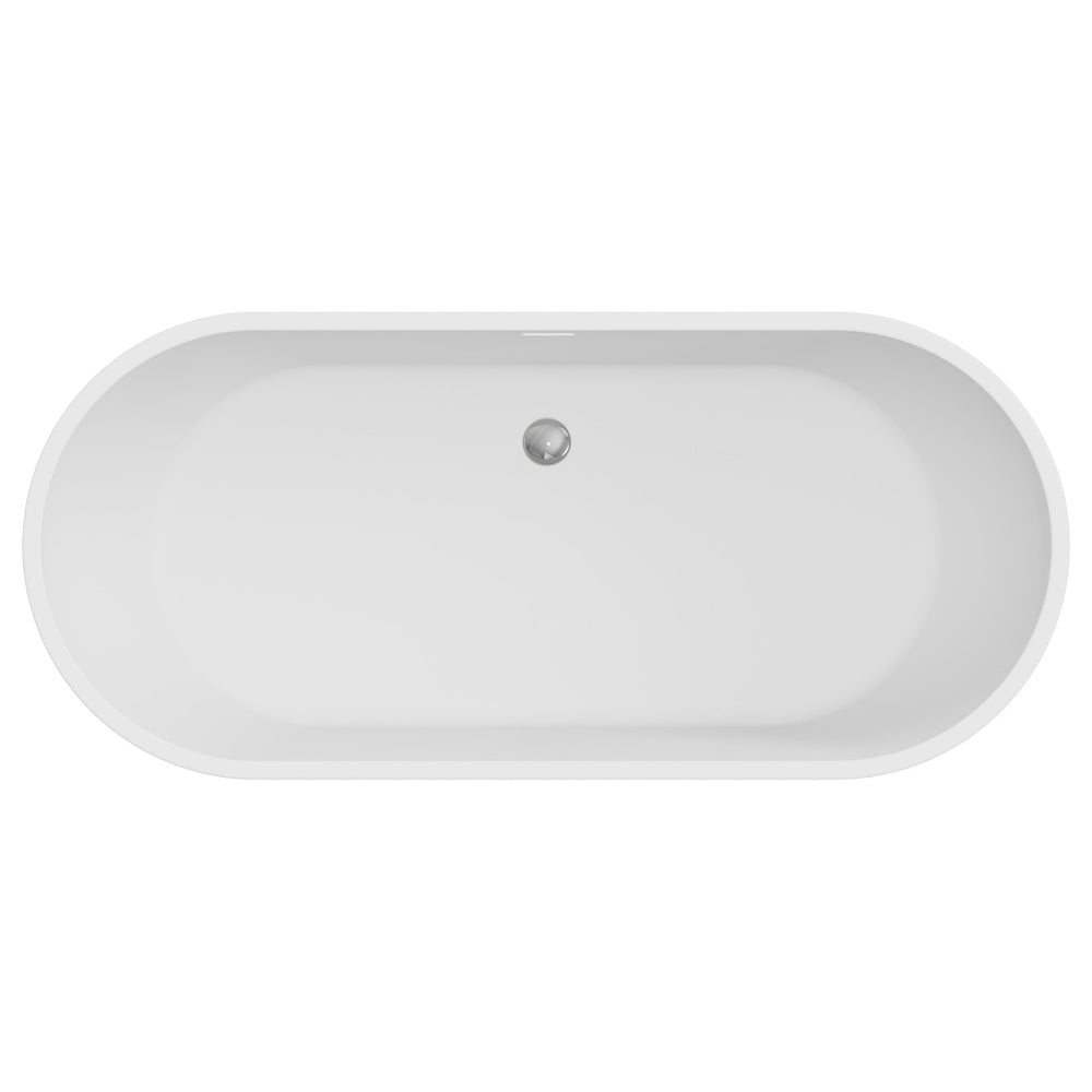 Fienza Koko Freestanding Acrylic Bath 1680mm with Overflow Matte White