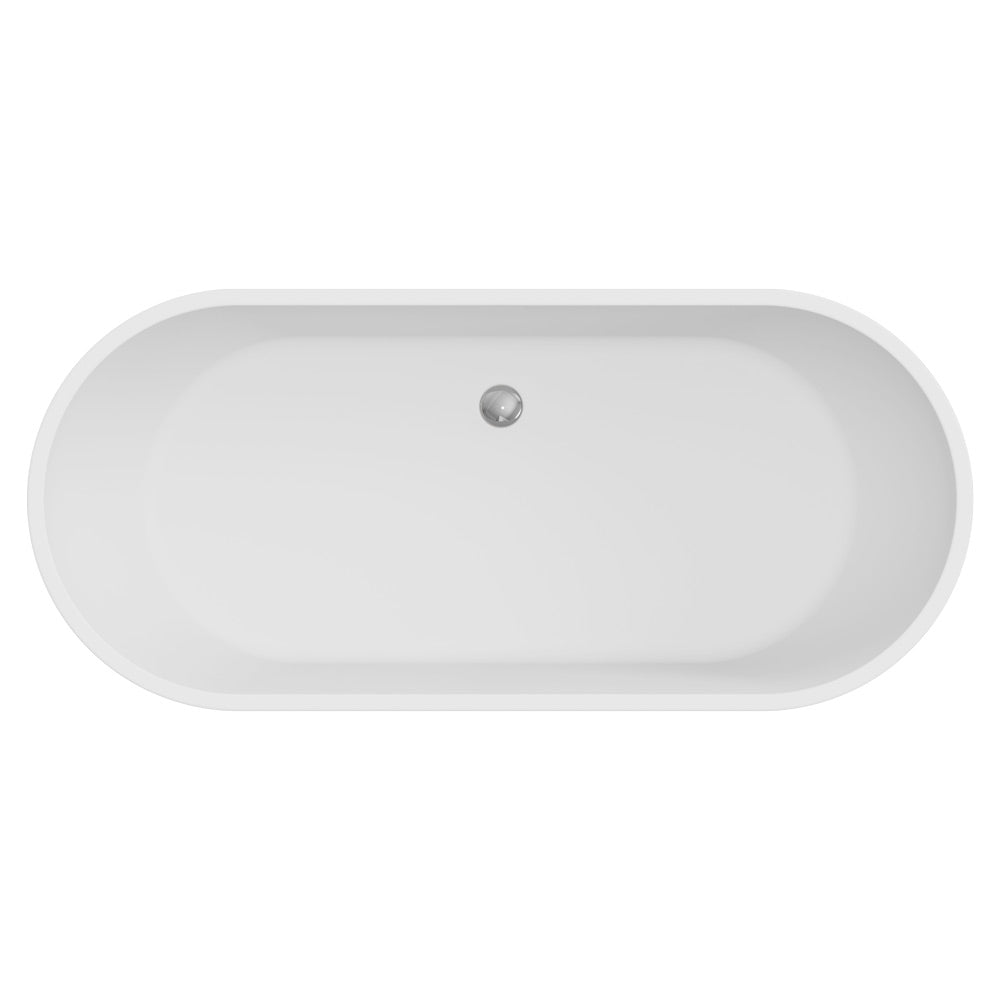 Fienza Koko Freestanding Acrylic Bath 1680mm Matte White No Overflow