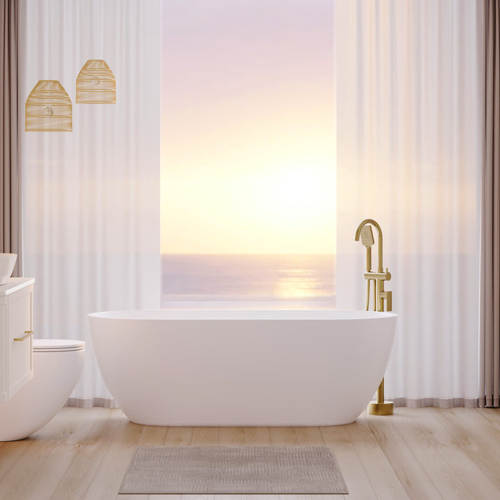 Fienza Koko Freestanding Acrylic Bath 1680mm Matte White No Overflow