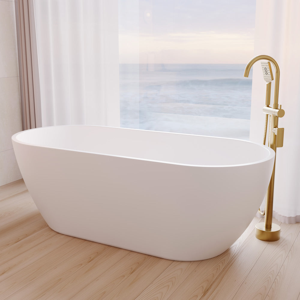 Fienza Koko Freestanding Acrylic Bath 1680mm Matte White No Overflow